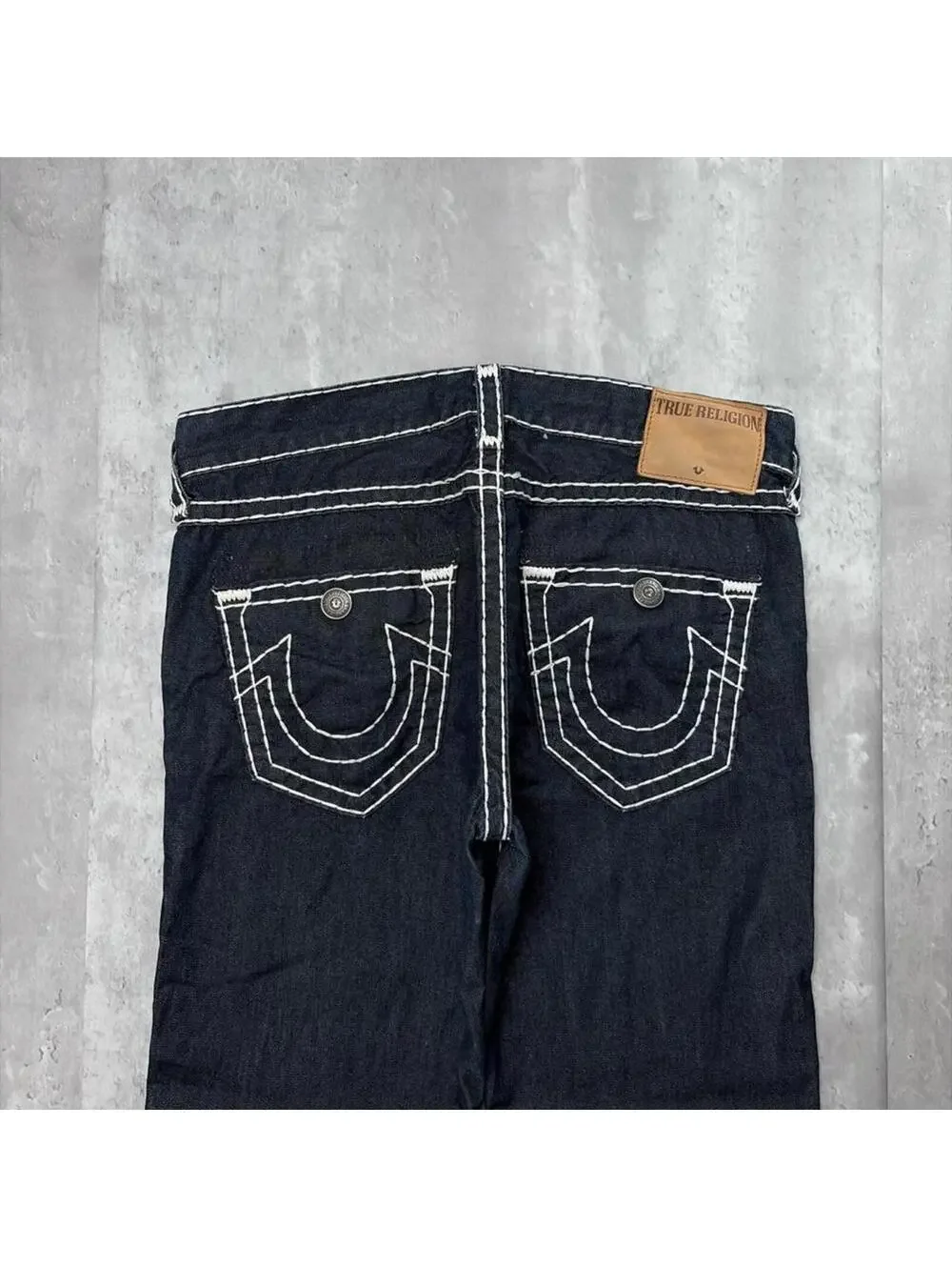 Y2K Dark Wash True Religion Grunge Ricky Straight Denim Jeans